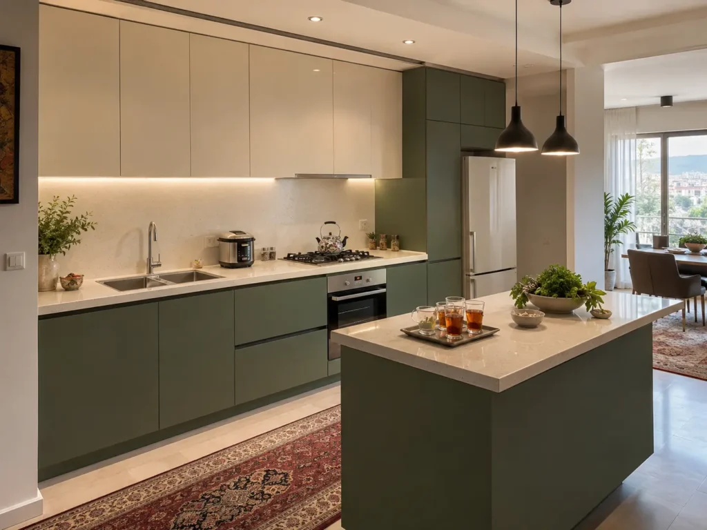 ترکیب دو رنگ (Two-Tone Cabinets) بهعنوان امضای طراحی مدرن امروزی