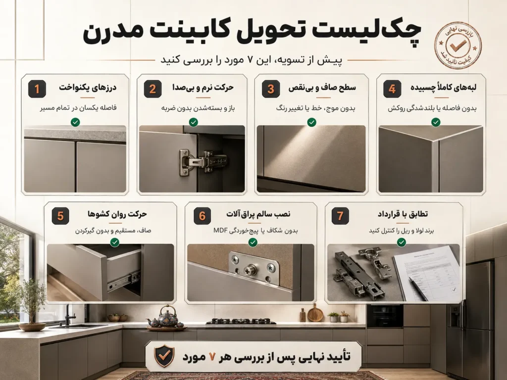 چکلیست ۷ نکتهای قبل از تحویلگرفتن کابینت مدرن