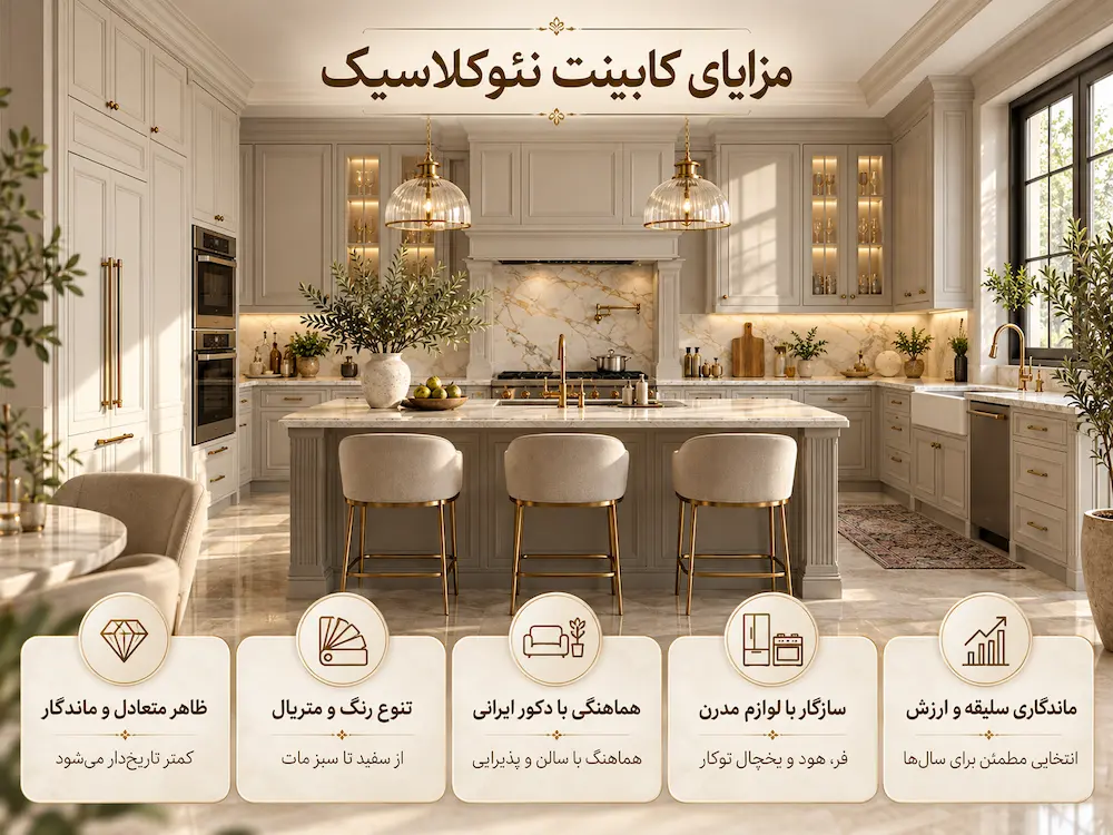 مزایای کابینت نئوکلاسیک