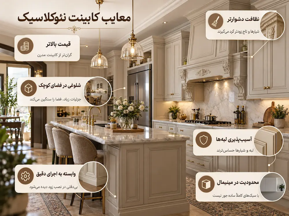 معایب کابینت نئوکلاسیک